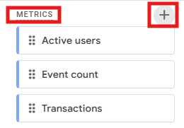 Metrics panel in Explore with the + button highlighted