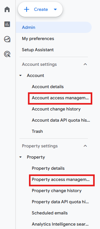GA4 Property Setup form showing the name, reporting time zone, and currency fields