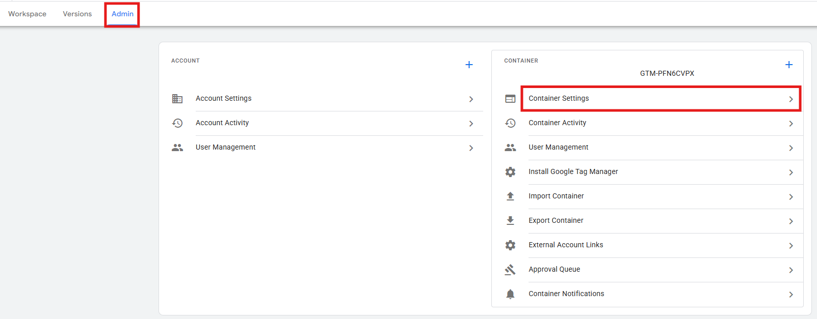 GTM server container Admin Container Settings for pointing to new subdomain