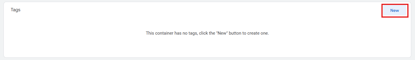 GTM Workspace tab with the Tags menu item highlighted in the left navigation